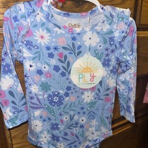 Little Sleepies Blue and Pink Floral Bodysuit